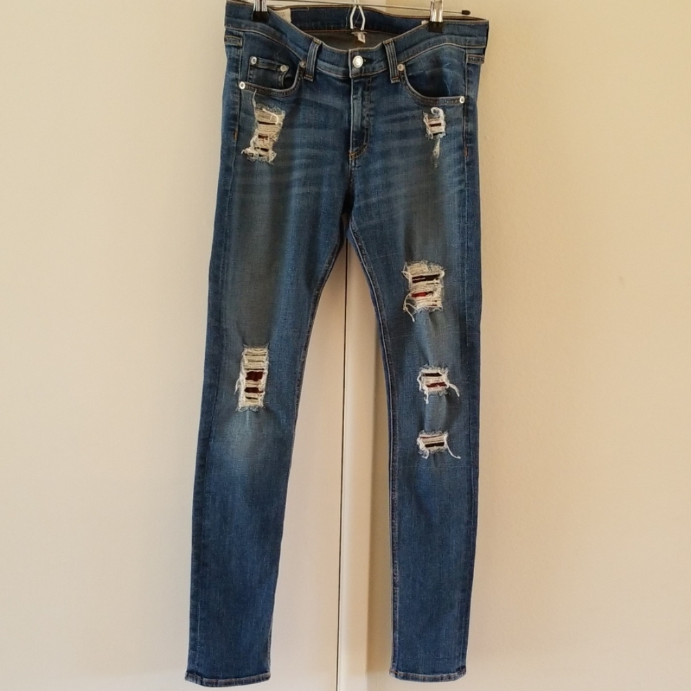 Rag and Bone skinny jeans- Sloane plaid distressed